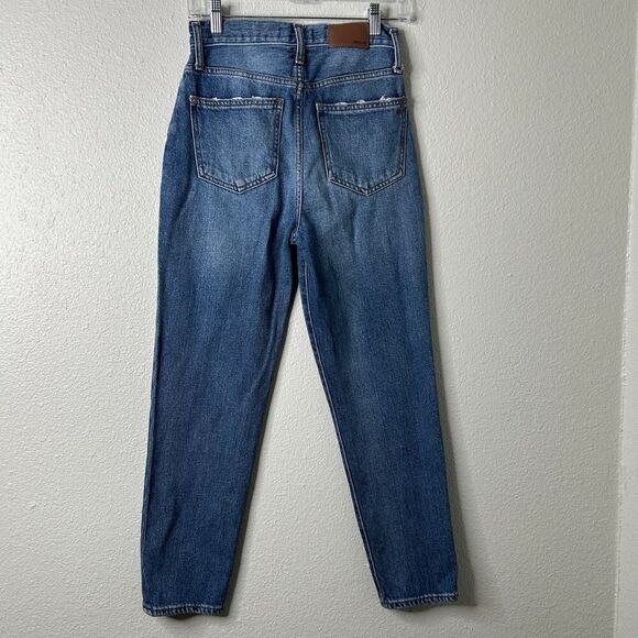 Madewell The Mom Jean Downey Wash Distressed High Rise Ankle Womens 26 - Picture 7 of 10